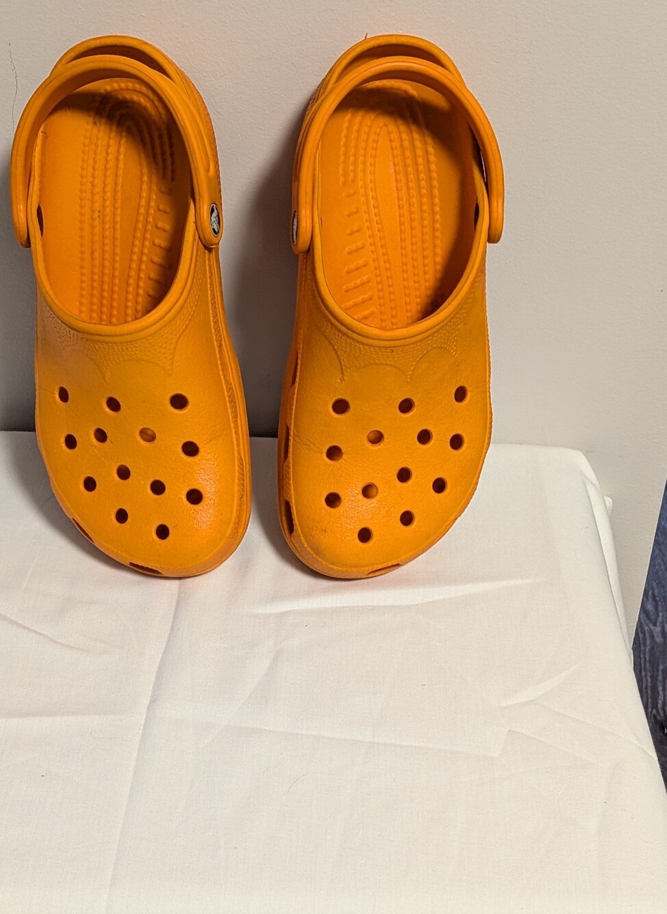 Bright Orange Crocs - W Size 8 - 9. Fair Condition See Pictures.